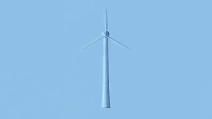 Pale Blue Wind Turbine 3d illustration 