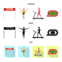 Isolated object of sport  and winner logo. Collection of sport  and fitness  vector icon for stock.