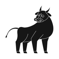 Vector illustration of bull and cow symbol. Set of bull and beef stock vector illustration.