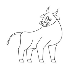 Vector design of bull and cow sign. Set of bull and beef vector icon for stock.