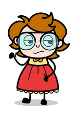 Talking Expression - Teenager Cartoon Intelligent Girl Vector Illustration