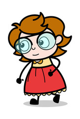 Walking Style - Teenager Cartoon Intelligent Girl Vector Illustration