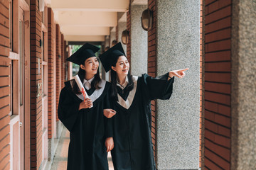 student walk in corridor chatting about memories