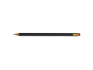 Blank black round pencil mock up template on isolated white background, 3d illustration