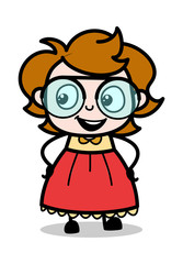 Laughing Face - Teenager Cartoon Intelligent Girl Vector Illustration