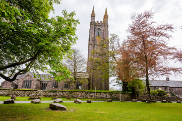 Widecombe, Dartmoor, Devon, Dorf, Kirche, Nationalpark, Wanderweg, Frühling, Südengland