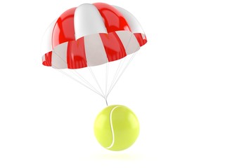 Tennis ball with parachute - obrazy, fototapety, plakaty