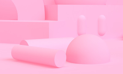 Minimalist abstract background, primitive geometrical figures, trend poster, 3D render ,for the advertized.