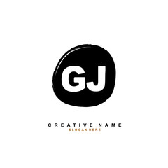 G J GJ Initial logo template vector. Letter logo concept
