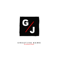 G J GJ Initial logo template vector. Letter logo concept