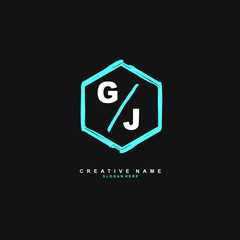 G J GJ Initial logo template vector. Letter logo concept