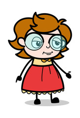 Chit-Chat - Teenager Cartoon Intelligent Girl Vector Illustration