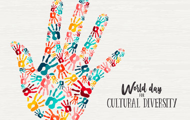 Cultural Diversity Day diverse hand concept card