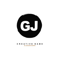 Obraz premium G J GJ Initial logo template vector. Letter logo concept