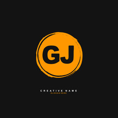 G J GJ Initial logo template vector. Letter logo concept