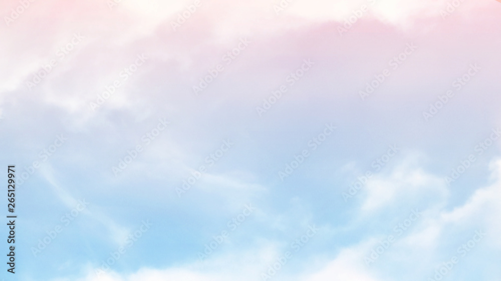 Wall mural abstract blurred beautiful soft cloud background with a pastel multicolored gradient with bokeh conc