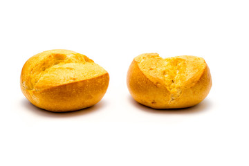 Two buns isolated on white background.
