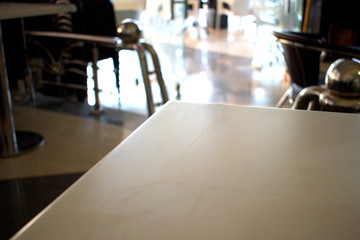 empty table in modern cafe 