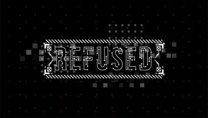Refused. Conceptual Layout with HUD elements for print and web. Lettering with futuristic user interface elements.