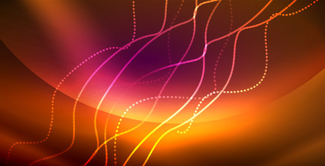 Neon lines shiny glowing background