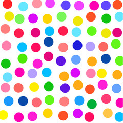 Multicolored circles on a white background.       