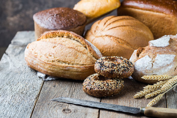 Assortment of baked bread