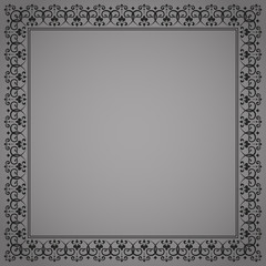 Decorative frame Elegant vector element for design in Eastern style, place for text. Floral black border. Lace illustration for invitations and greeting cards