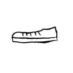 Sneakers icon. Grunge brush vector icon.