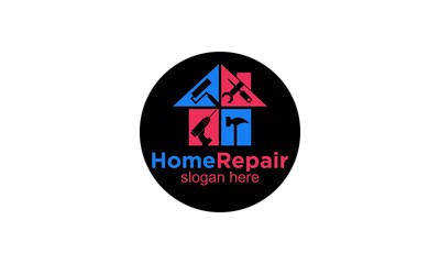 Home repair silhouette logo