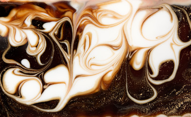 Beige marbling pattern. Golden marble liquid texture.