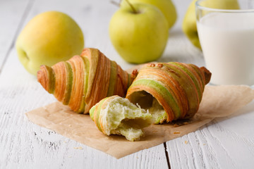 morning coffee with croissant