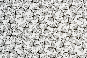 Arrière plan noir et blanc motif papillons © PicsArt