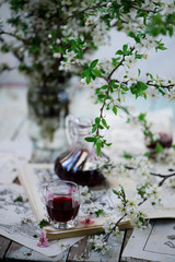 Thorny liquor..style vintage. selective focus