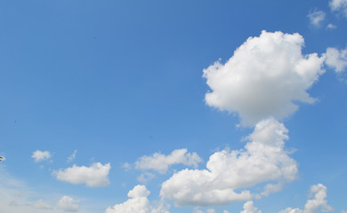 White clouds in the blue sky