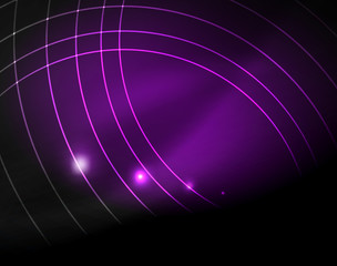 Dark space with neon color glowing lights abstract background