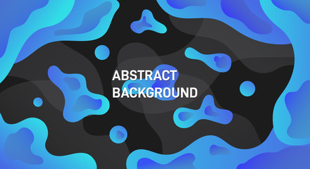 Abstract blue liquid modern dynamic dark background vector