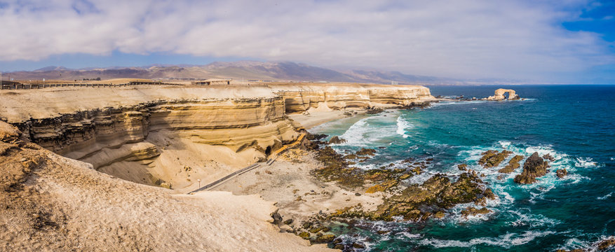 Stone arch called "La Portada" on the north coast of Chile next to the city of Antofagasta