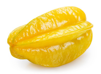 Fresh carambola or starfruit on white background