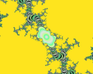 Yellow fractal, flowery background