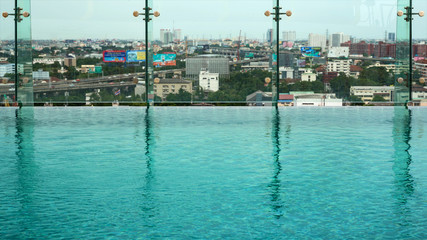 Swimming pool on rooftop.