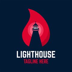 Modern lighthouse logo