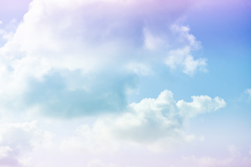 Bright sky and cloud colorful pink and blue pastel tone color.