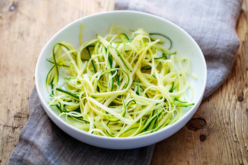 Spiralized courgette noodles