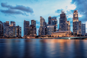 Business district in Singapore City