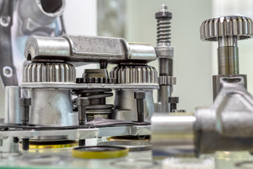 Spare parts of the automobile engine.