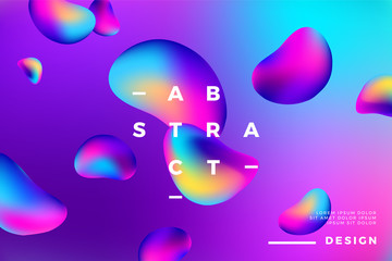 Abstract gradient background. Colorful fluid liquid shapes. Vector illustration.