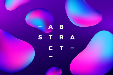 Abstract gradient background. Colorful fluid liquid shapes. Vector illustration.