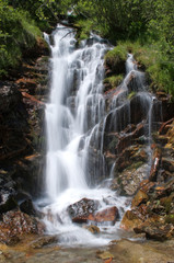 Fototapeta na wymiar La bella cascatella con le candide acque, nel torrente di montagna