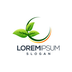 circle leaf logo design,vector,illustration