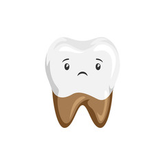 Illustration of sick tooth with rotten roots.